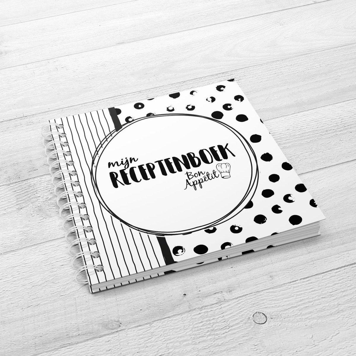 Invulboek SilliBeads - Mijn Receptenboek - Hardcover Wire-o (REEKS ZWART/WIT)