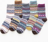 Warme Wintersokken dames - Scandinavisch vintage design sokken maat 37-41