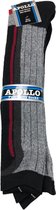 Apollo Skisokken Maat 27-30 - Strepen - Rood - Zwart - Grijs - 2 paar