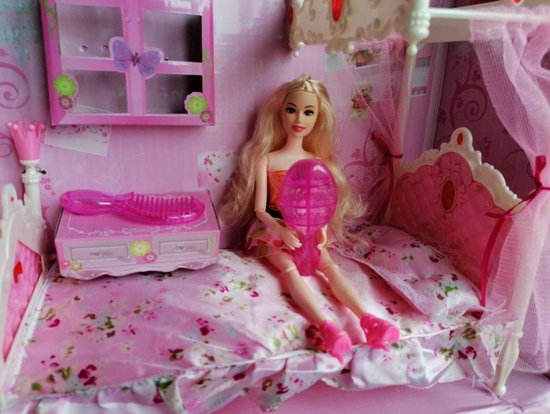 lager dauw Donder Barbie Huis Kamer Met Bed en Barbie Meubels - Geschikt voor Barbie | bol.com