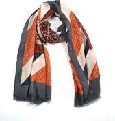 Print sjaal oranje