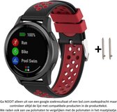 Rood Zwart Siliconen Bandje voor 22mm Smartwatches (zie compatibele modellen) van Samsung, LG, Seiko, Asus, Pebble, Huawei, Cookoo, Vostok en Vector – Maat: zie maatfoto – 22 mm ru