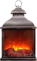 Peha Lantaarn Vuur Led 38 Cm Staal/glas Bruin/rood