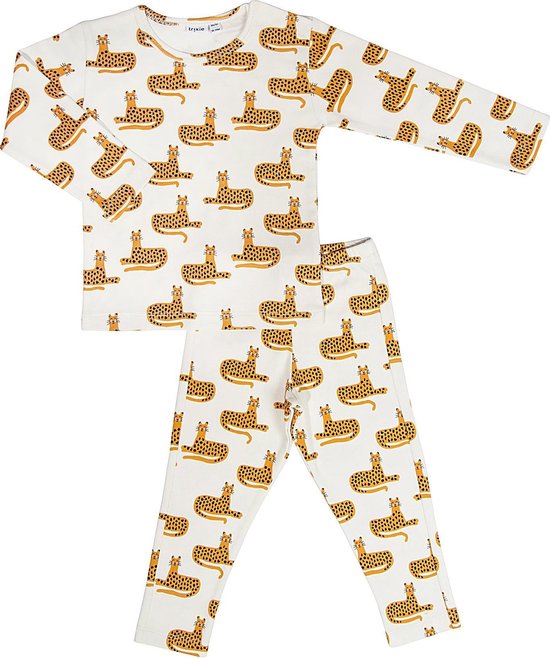 Trixie Pyjama Cheetah Long Junior Katoen Wit Taille 8 Ans | bol.com