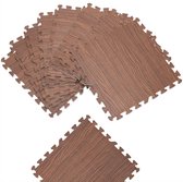 Deuba Vloerbescherming / puzzelmat 8 stuks - Bruin hout-look 172x87x1cm