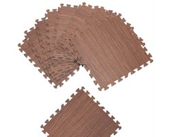 Puzzelmat Set van 8 – Vloerbescherming 45x45cm – Houtlook