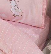 Peuter hoeslaken Float Away stip roze 70x140 cm