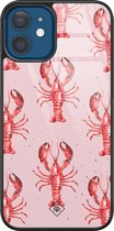iPhone 12 hoesje glass - Lobster all the way | Apple iPhone 12  case | Hardcase backcover zwart