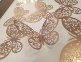 12 stuks rose gouden 3d vlinders muurdecoratie / muursticker