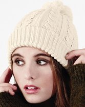 Cable knit snowstar beanie oatmeal