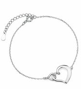 Joy|S - Zilveren hart armband - Infinity happiness - gehodineerd
