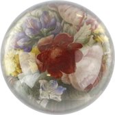 Bolle, presse-papier en verre massif, Nature morte aux fleurs, Henstenburgh