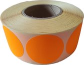 Etiketten op rol - 35 mm rond - oranje radiant - blanco - 1.000 etiketten per rol - HetEtiket
