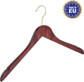 De Kledinghanger Gigant - 40 x Blouse / shirthanger beukenhout mahonie gebeitst met messinghaak en rokinkepingen, 44 cm