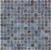 1,04m² - Mozaiek Tegels - Amsterdam Vierkant Midden Grijs/Goud 2x2