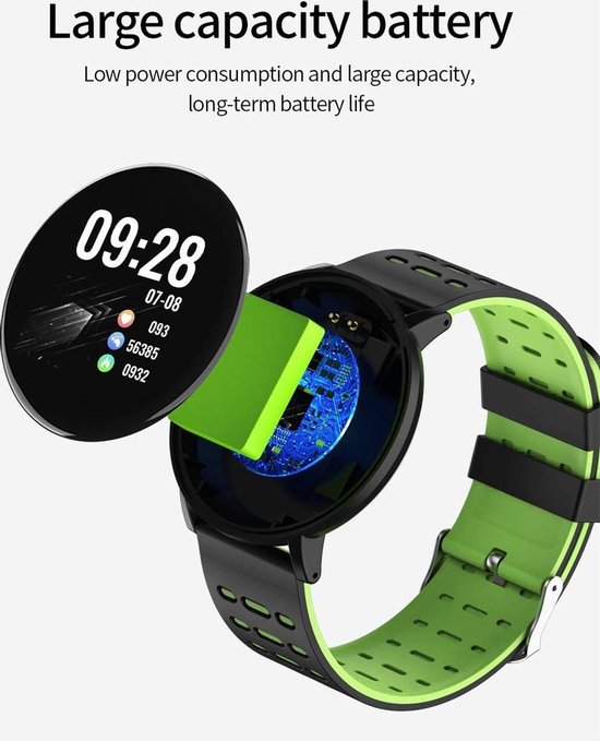 Tijdspeeltgeenrol 119PLUS Smartwatch Hardloop Armband - Stappenteller - Hartslagmeter - Bloeddrukmeter - Activity Tracker - Bluetooth - Waterdicht - Gezond - Fitness - 2020 model - Tijdspeeltgeenrol