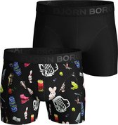 Bjorn Borg 2Pack Boxershort |Katoen| Uni-Zwart + print Lisa Vaccino | maat L (6)