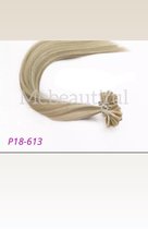 Wax Bonding Hair Extensions 50stuls 40cm #P18/613 ashblond/blond Keratine bondings