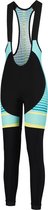 Rogelli Impress Lange Fietsbroek - Dames - Zwart, Turquoise, Geel - Maat XL