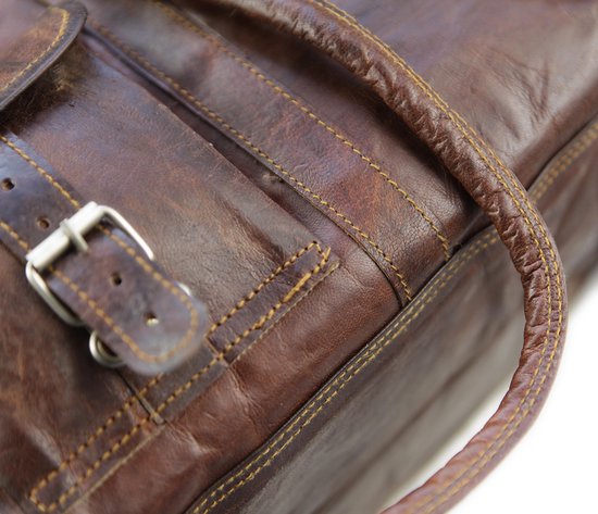 SID & VAIN Reisetasche echt Leder Weekender groß dark-chestnut, Echtleder Reisegepäck für Damen & Herren, Sporttasche XL braun-cognac