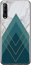 Huawei P Smart Pro hoesje - Geometrisch blauw - Soft Case Telefoonhoesje - Print / Illustratie - Blauw