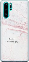 Huawei P30 Pro hoesje - Today I choose joy - Soft Case Telefoonhoesje - Tekst - Grijs