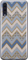 Samsung Galaxy A70 hoesje siliconen - Retro zigzag - Soft Case Telefoonhoesje - Print / Illustratie - Multi