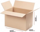 Verzenddoos 600 x 400 x 400 mm 20 STUKS Kartonnen Verzenddozen dubbele Golf Bruin – Doos bruin karton