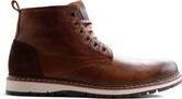 Travelin Myken - Halfhoge leren veterschoen - Cognac - Maat 42