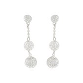 Silventi 921181470 zilveren dames oorhangers bollen bezet met zirkonia steentjes