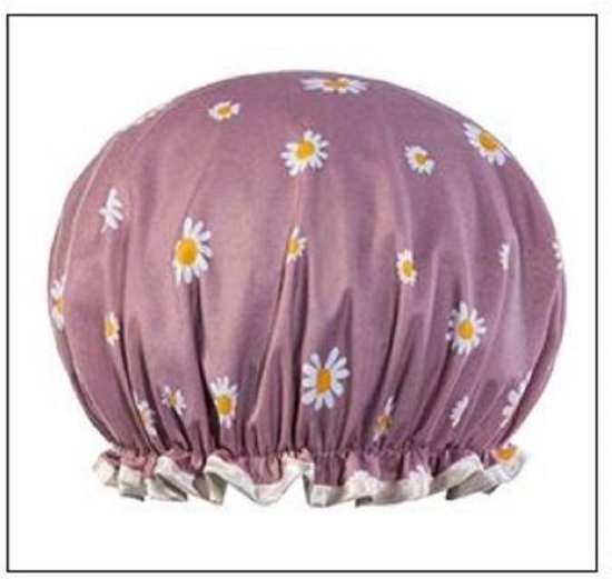 Dikke 1Stuks Douche muts - Shower Cap - Purple Daisy - Waterdicht - BadMuts  - Dubbele Laag - Douchemuts Haar Cover Bedekking - Vrouwen Benodigdheden DoucheCap Badkamer Accessoires