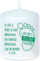 Kaars - 6 cm - Wit, Groen - Elian