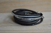 Curly's Beads DIY Pakket - Sieraden maken - Lederen Wikkelarmband - Zwart Zilver