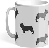 Hound & Herringbone - Zwarte Franse Bulldog Mok - Black French Bulldog Mug