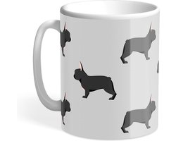 Hound & Herringbone - Zwarte Franse Bulldog Mok - Black French Bulldog Mug
