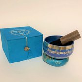 Blauwe Klankschaal met Onderzetter en Stick – OMPH en Lotus