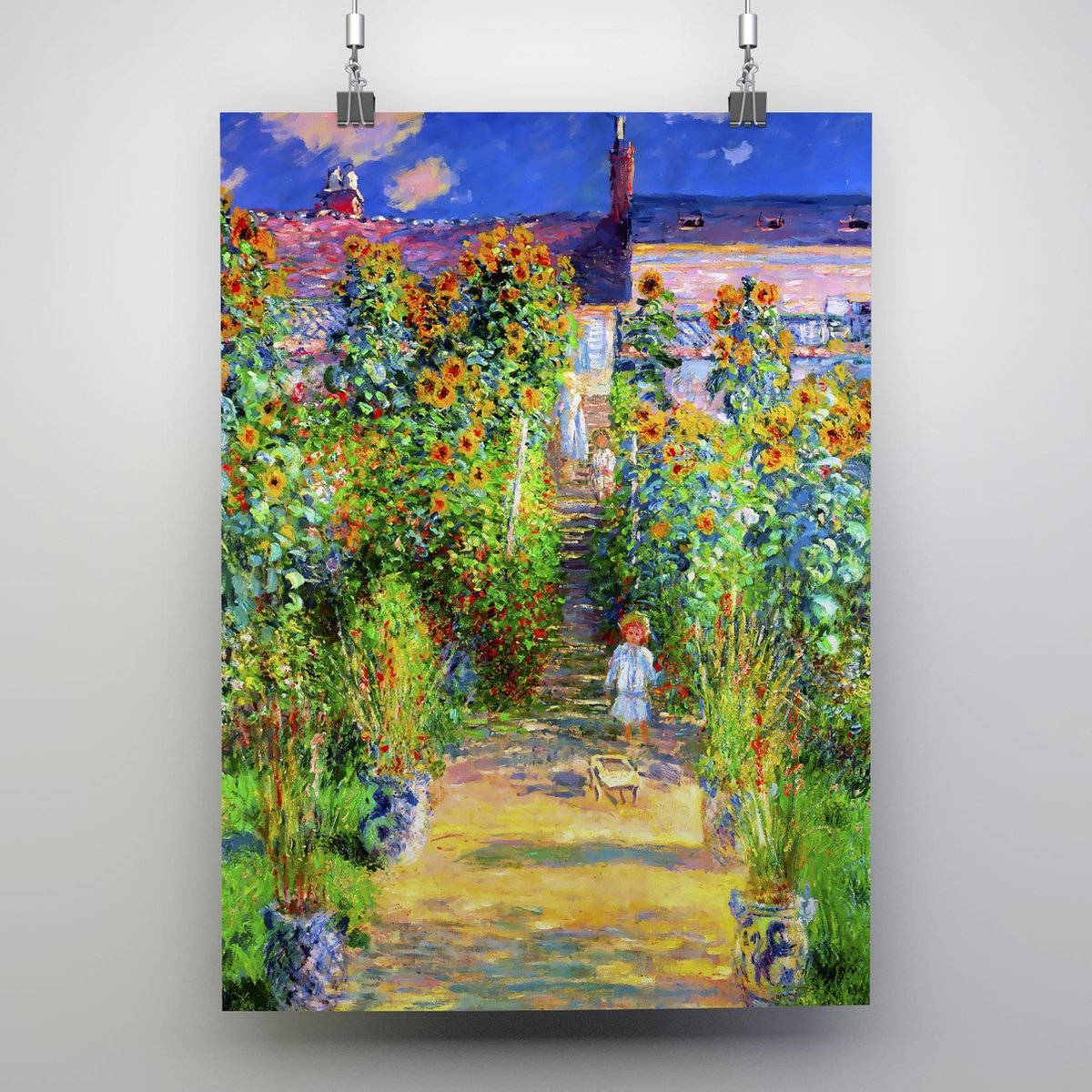 Poster de tuin van in Vetheuil Claude 50x70cm