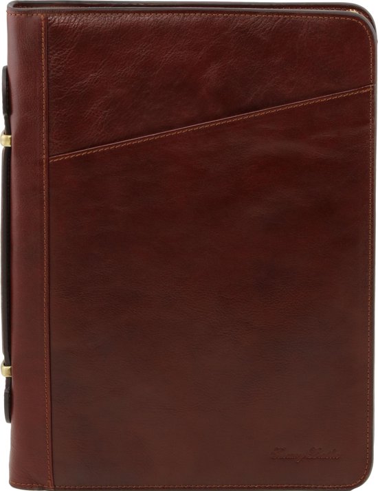 Tuscany Leather - A4 Leren schrijfmap 'Costanzo' - Bruin - TL141295