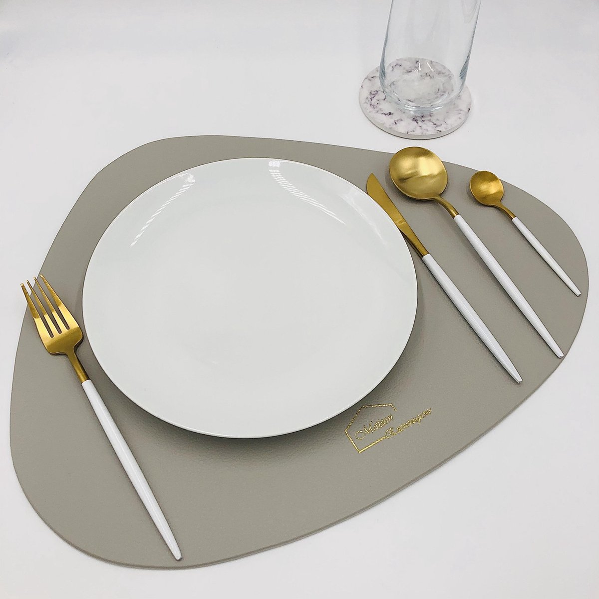 Maison Extravagante - Luxe onderzetters met marmer look voor glazen en mokken - Set van 4 - Wit- Keramische onderzetters - Anti-slip - Rond — cadeau in Wonen & Interieur - foto 4
