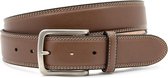 Donkere taupe heren riem 4 cm breed - Donker Taupe - Sportief - Echt Leer - Taille: 115cm - Totale lengte riem: 130cm