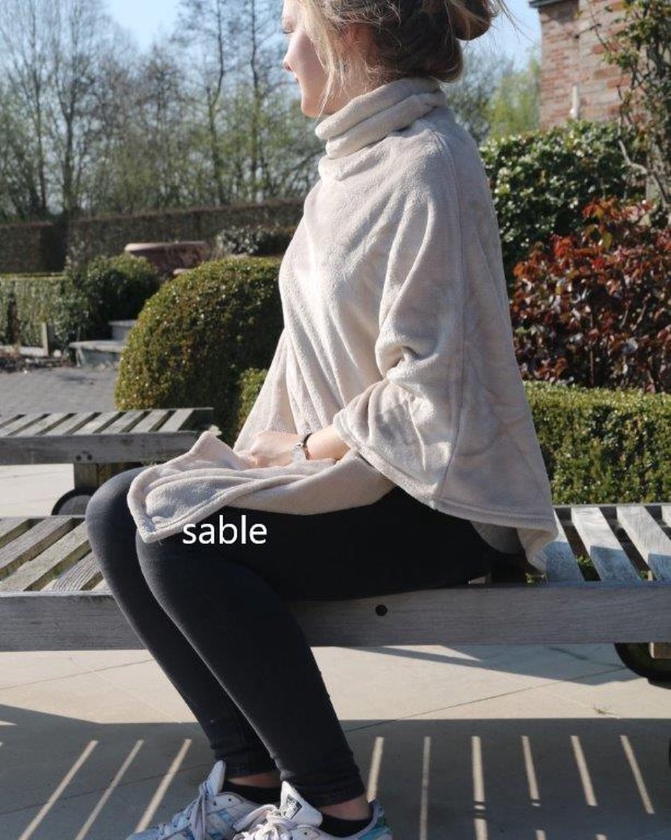 Poncho microfibre sable