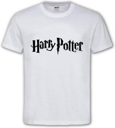 Wit T shirt met Zwarte Tekst "Harry Potter " ronde hals / Size L