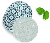 4 Luxe Glazen Onderzetters - Design Mandala Patroon - Rond