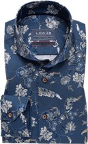 Ledûb modern fit print blauw ML7