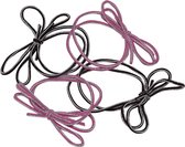 Jessidress Elastiekjes Haar elastieken met zilveren randjes - Zwart/Fushia