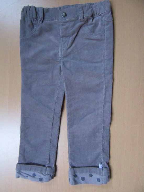 pantalon long gris en velours, de noukie's, 2 ans 92
