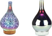 3D Aroma Diffuser + Gratis Aroma - Luchtbevochtiger - Met Ledverlichting - Diffuser - 7 kleuren led -  Wit