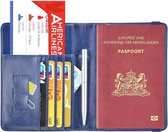 Luxe style RFID Paspoort hoesje Anti Skim / Paspoorthouder Marine Blauw