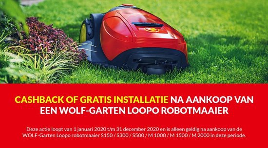 LOOPO S300 Robotgrasmaaier Zwart, Rood, Geel Batterij/Accu
