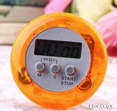 Keukenwekker - Digitale timer voor in de keuken - kookwekker - ronde LCD timer met clip - 1 stuks - oranje -  Cooking
